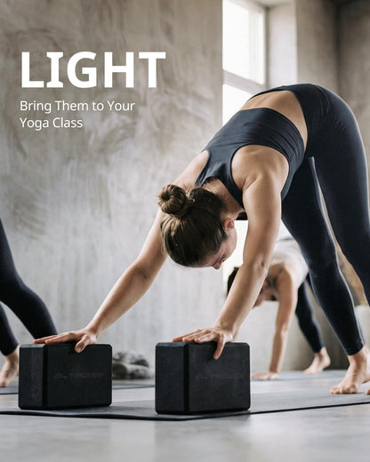 Elevate Your Yoga Experience with Trideer Yoga Blocks - 2 Pack of Soft, Non-Slip Foam Blocks for Ultimate Support and Stability in Yoga, Pilates, and Dance