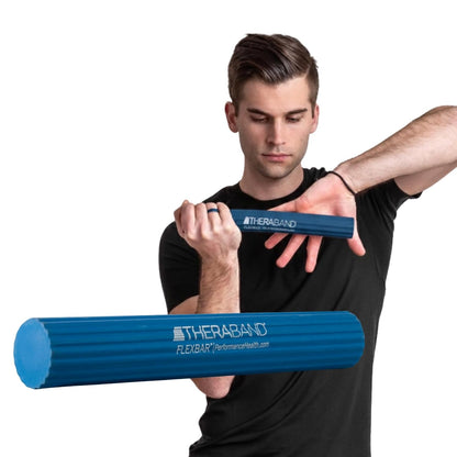 Flexbar Physical Therapy Bar for Tennis Elbow Rehabilitation, Blue | Compact Design with Non-Slip Grip for Wrist and Forearm Exercises
