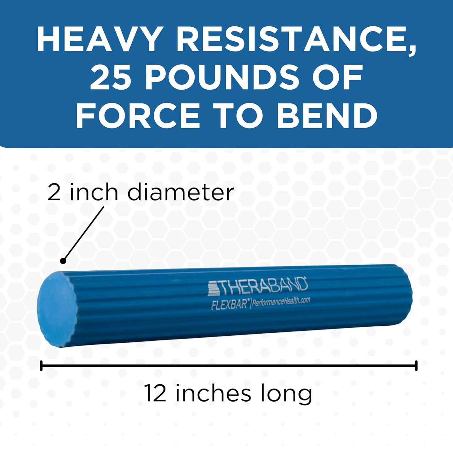Flexbar Physical Therapy Bar for Tennis Elbow Rehabilitation, Blue | Compact Design with Non-Slip Grip for Wrist and Forearm Exercises
