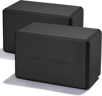 Elevate Your Yoga Experience with Trideer Yoga Blocks - 2 Pack of Soft, Non-Slip Foam Blocks for Ultimate Support and Stability in Yoga, Pilates, and Dance