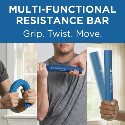 Flexbar Physical Therapy Bar for Tennis Elbow Rehabilitation, Blue | Compact Design with Non-Slip Grip for Wrist and Forearm Exercises